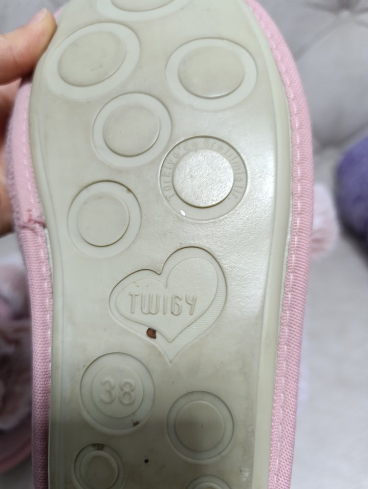 Kızlar için Pembe Peluş Ev Terliği - Görsel 2