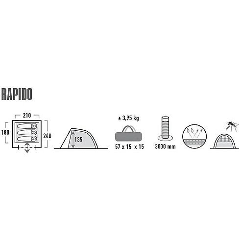 Beden High Peak Rapido 3 Kişilik Kamp Çadırı