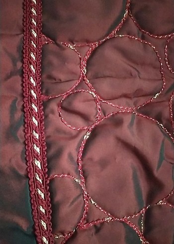 Bordo Nakışlı Yatak Örtüsü - Görsel 5