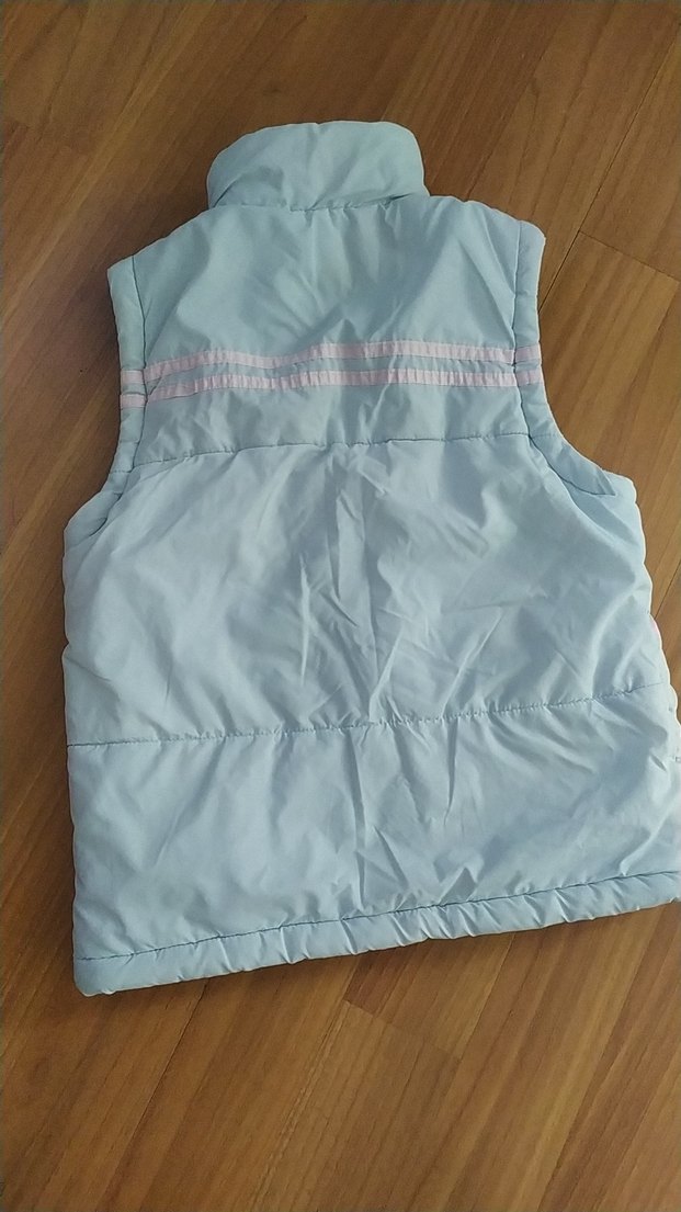 Kız Çocuk Mavi Fermuarlı Yelek - Görsel 3