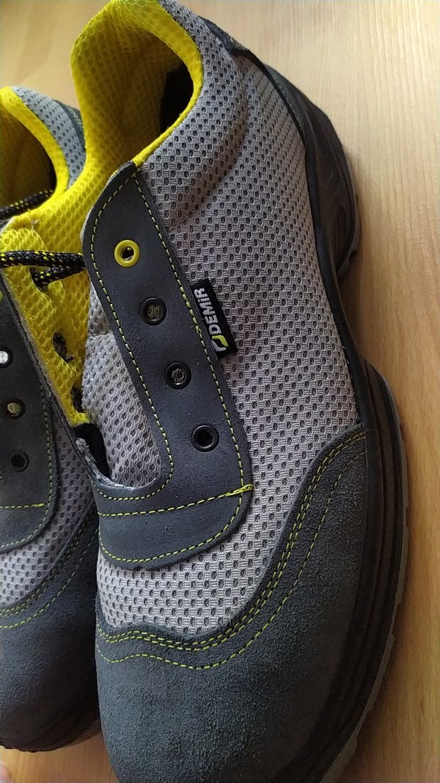 Gri Erkek çelik iş ayakkabısı Ayakkabı Velcro - Görsel 2