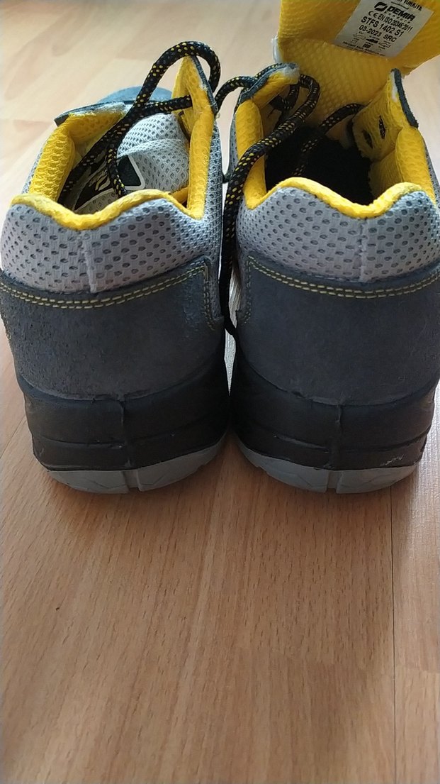 Gri Erkek çelik iş ayakkabısı Ayakkabı Velcro - Görsel 5