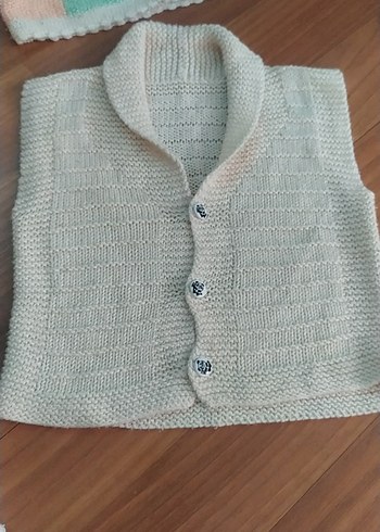 Kız Çocuk Gri V Yaka Örgü Süveter - Görsel 4