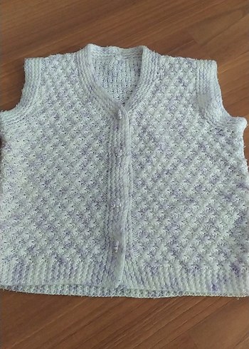 Kız Çocuk Gri V Yaka Örgü Süveter - Görsel 2