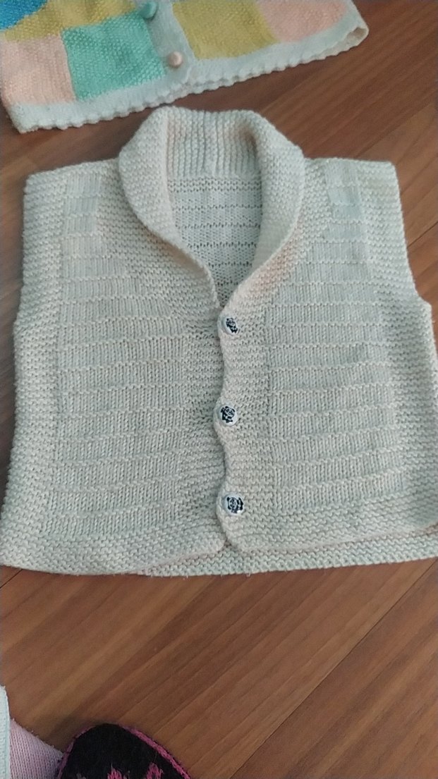 Kız Çocuk Gri V Yaka Örgü Süveter - Görsel 4