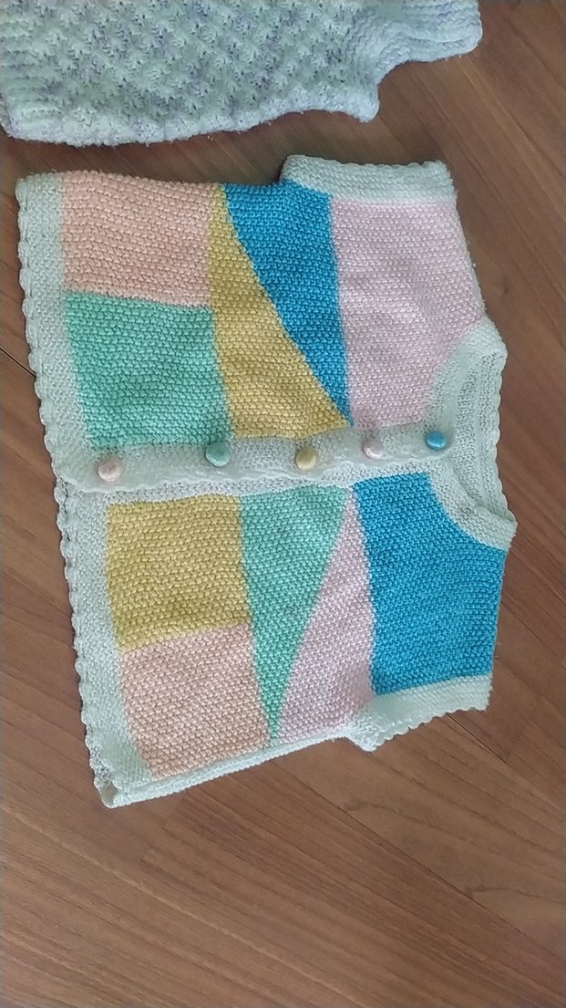 Kız Çocuk Gri V Yaka Örgü Süveter - Görsel 3