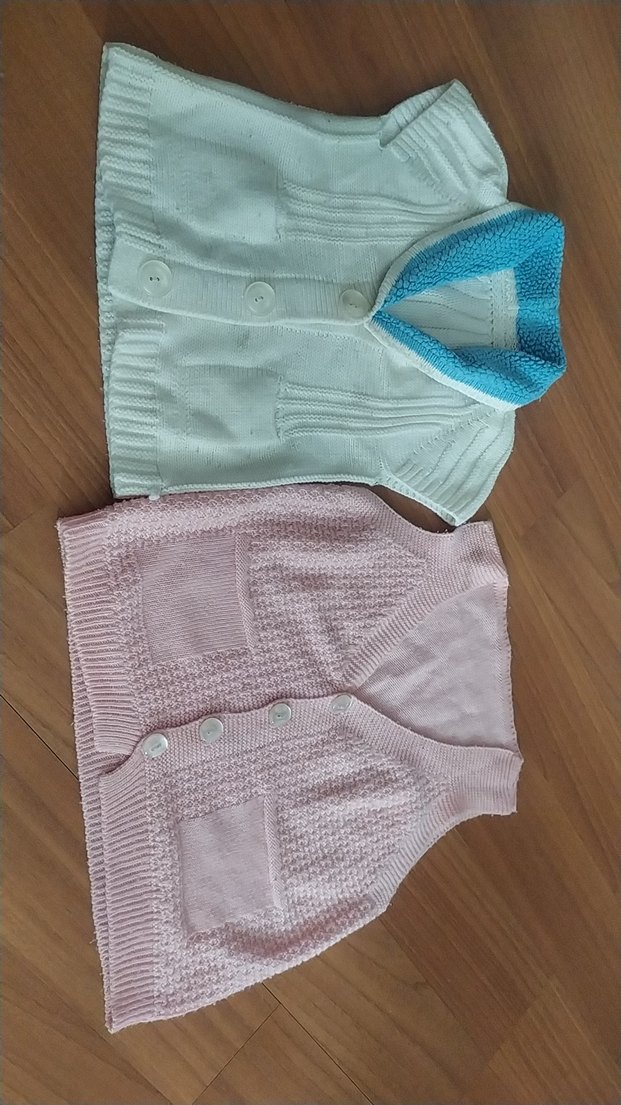 Kız Çocuk Gri V Yaka Örgü Süveter - Görsel 5