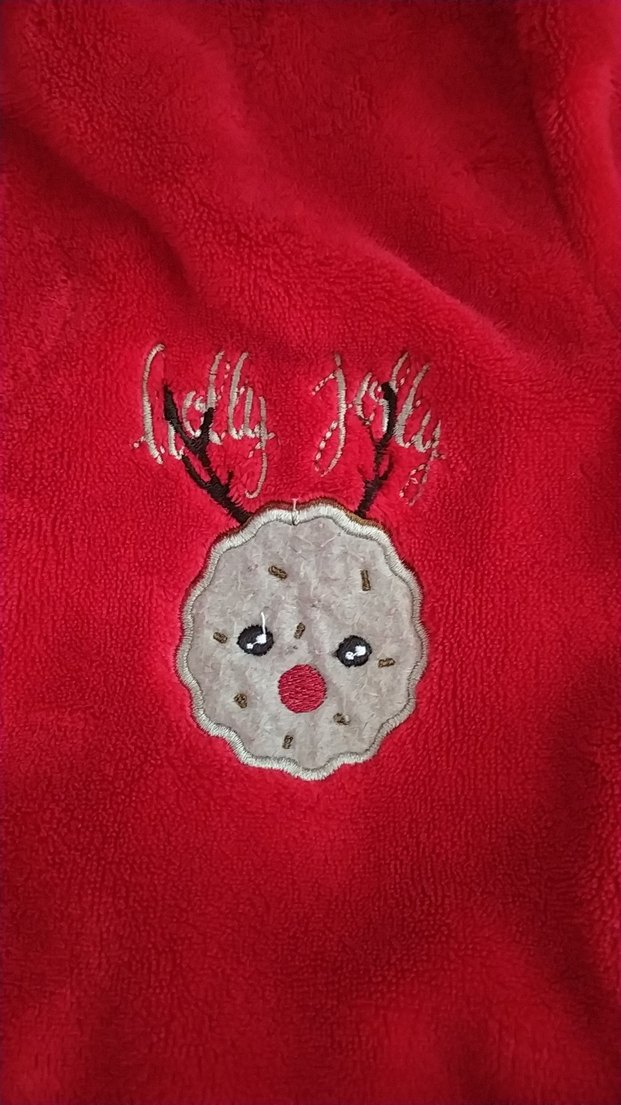 Kız Çocuk Kırmızı Baskılı Bornoz - Görsel 2