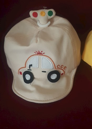 Çocuklar için renkli düğmeli baskılı şapka - Görsel 2