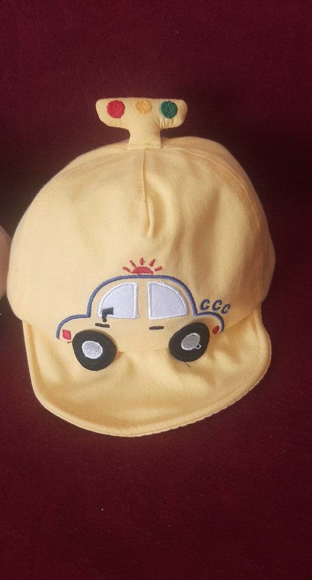 Çocuklar için renkli düğmeli baskılı şapka - Görsel 3