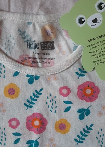 HelloBaby Çiçek Desenli Kısa Kollu Bebek Kız Takımı
