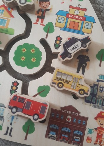 Çocuklar için Taşıt Temalı Ahşap Puzzle - Görsel 3