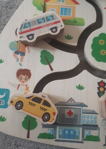 Çocuklar için Taşıt Temalı Ahşap Puzzle - Görsel 2