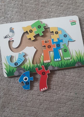 Renkli Sayı Temalı Fil Ahşap Puzzle - Görsel 4