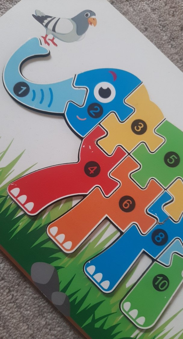 Renkli Sayı Temalı Fil Ahşap Puzzle - Görsel 2