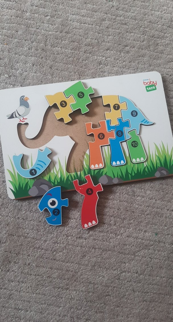 Renkli Sayı Temalı Fil Ahşap Puzzle - Görsel 4