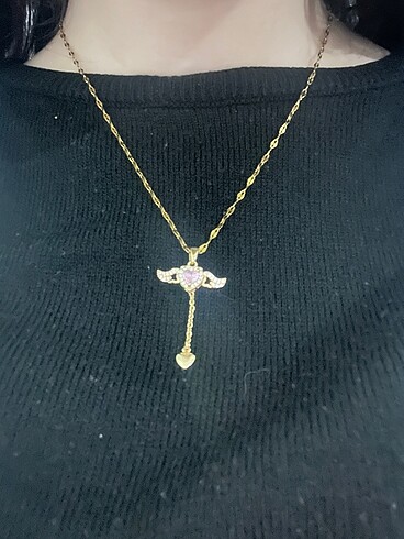 Sheinside Pembe taşlı kolye