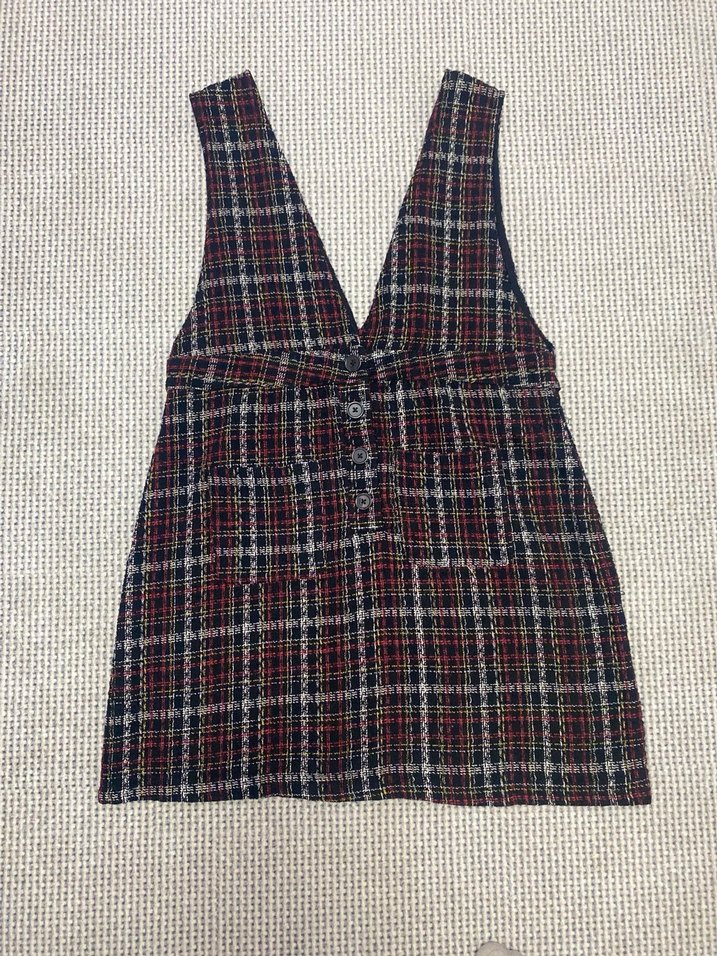 Ekoseli salopet elbise - Görsel 2