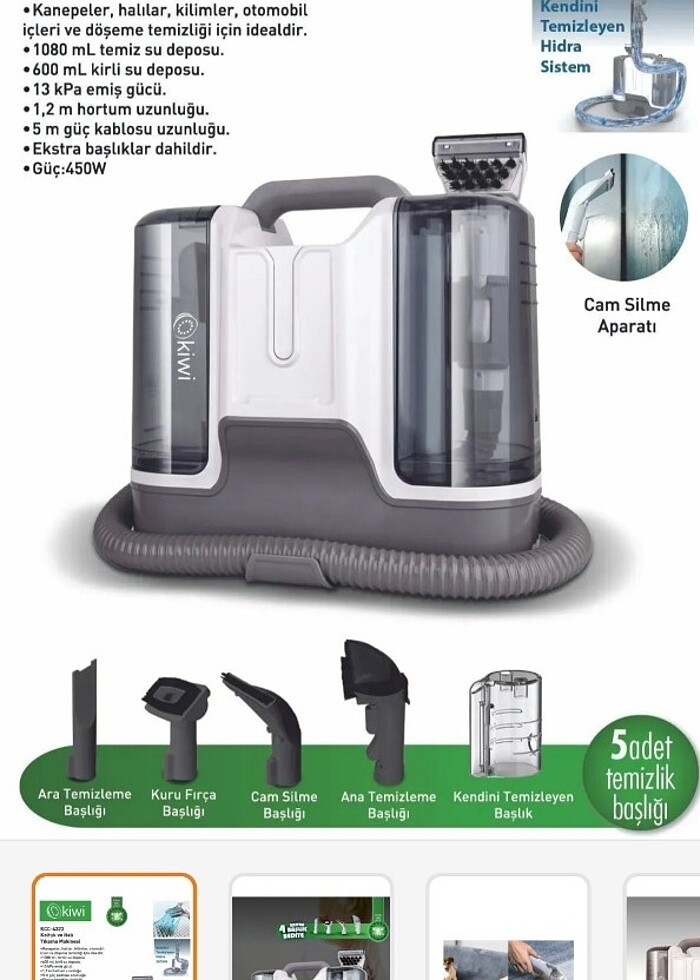 KİWİ 4323 KOLTUK VE HALI YIKAMA MAKİNESİ - Görsel 2