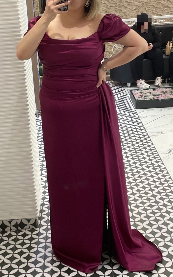 Saten Uzun Abiye Elbise - Görsel 2