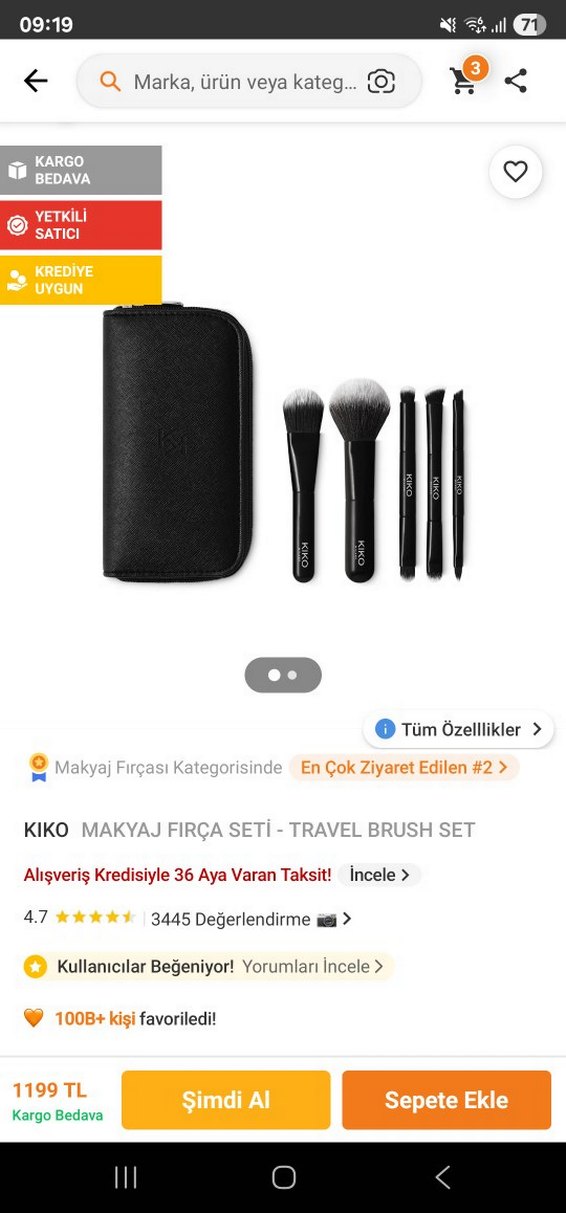 Kiko Siyah Makyaj Fırça Seti - Görsel 2