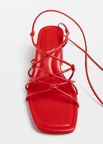 Stradivarius bağçıklı topuklu ayakkabı - Görsel 12