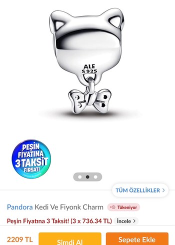 Pandora Kedili Charm - Görsel 4