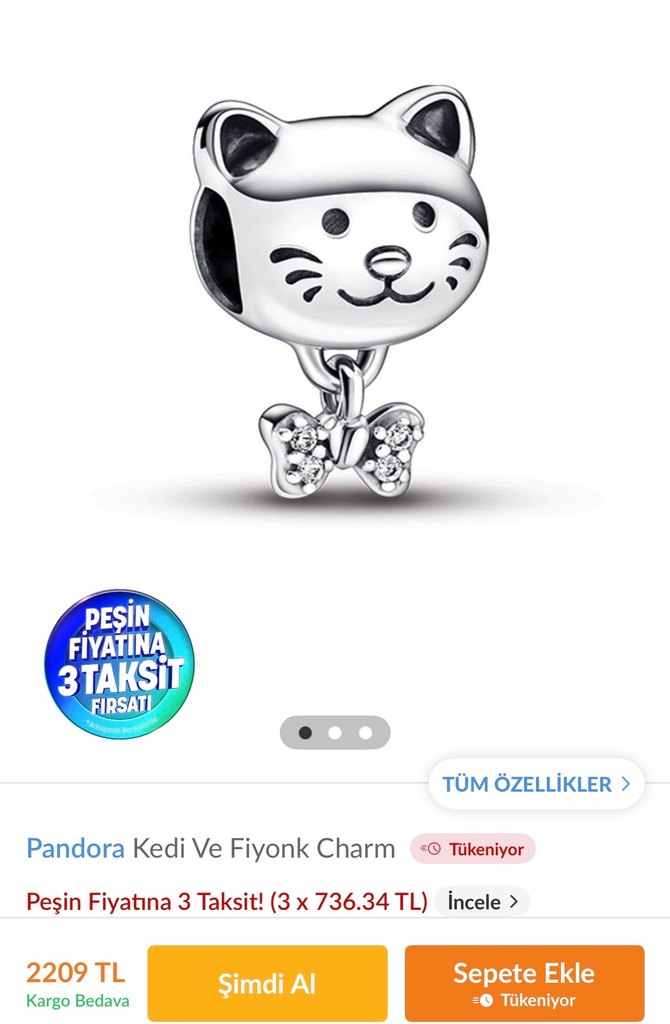 Pandora Kedili Charm - Görsel 3