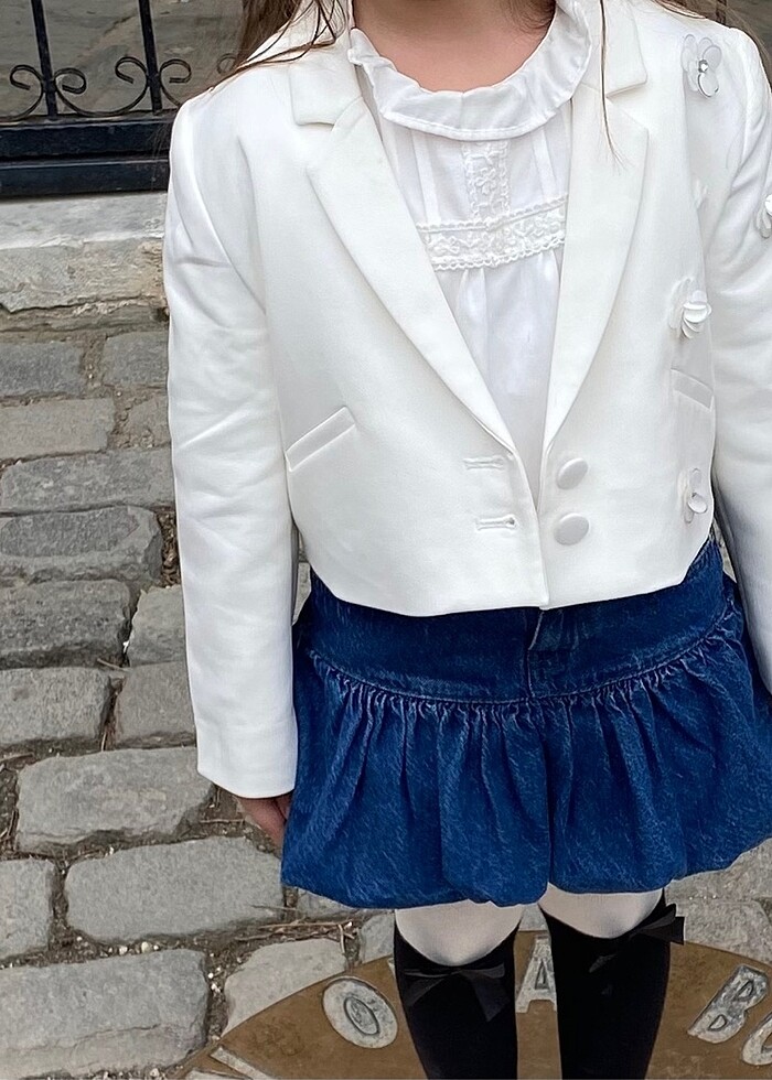 Zara beyaz çocuk blazer ceket - Görsel 2