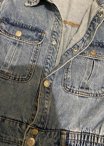 Zara Mavi Denim Mini Tulum - Görsel 3