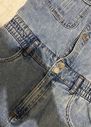 Zara Mavi Denim Mini Tulum - Görsel 4