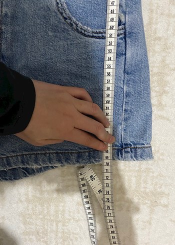 Zara Mavi Denim Mini Tulum - Görsel 7