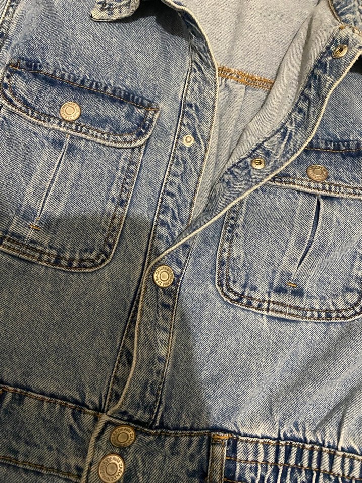 Zara Mavi Denim Mini Tulum - Görsel 3