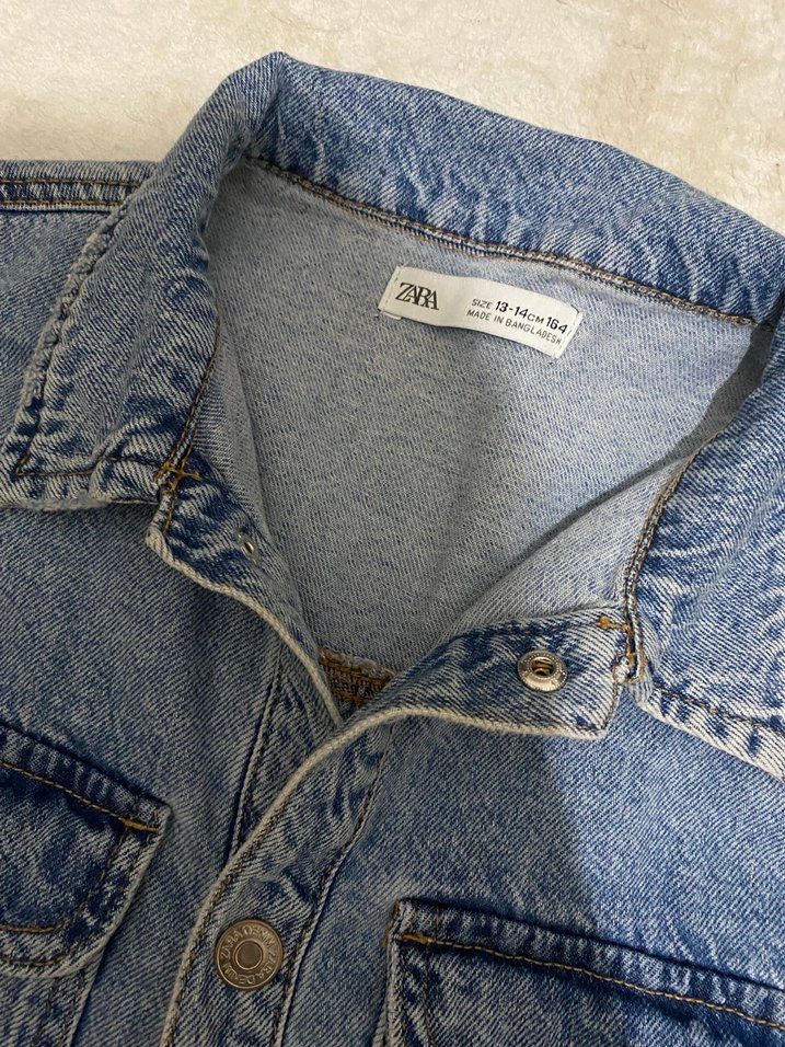 Zara Mavi Denim Mini Tulum - Görsel 2