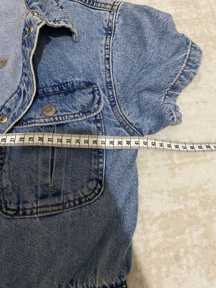 Zara Mavi Denim Mini Tulum - Görsel 5
