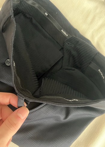 LC Waikiki Lacivert Pilili Erkek Ofis Pantolonu