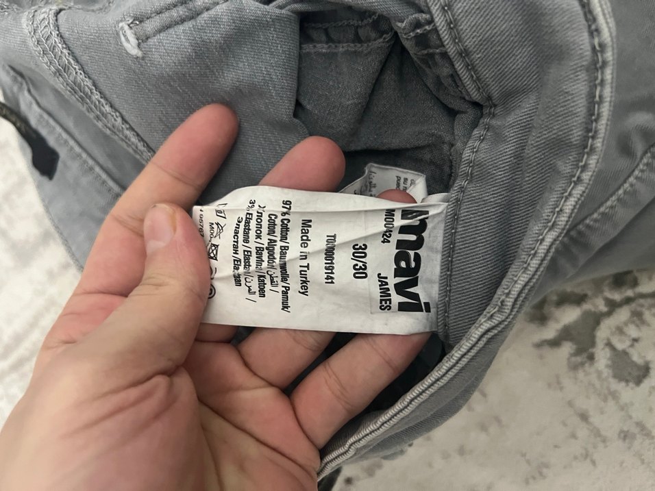 Gri Erkek Denim Regular Fit Pantolon - Görsel 2