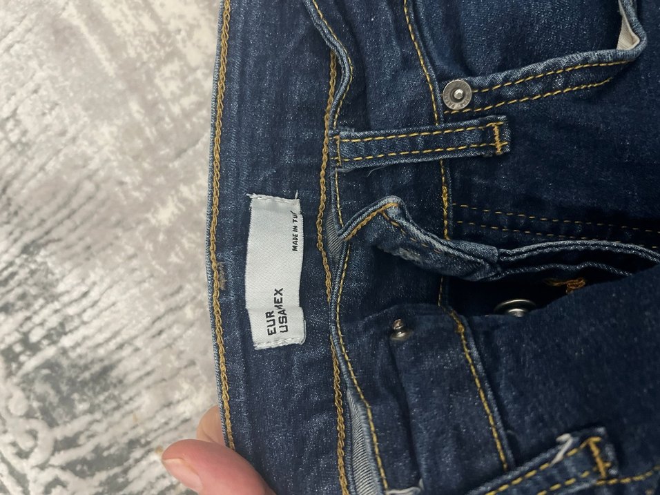 Düğmeli Mavi Kadın Denim Pantolon - Görsel 2
