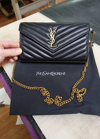  Beden siyah Renk Ysl Kadın Kibrit Model Deri Çanta 