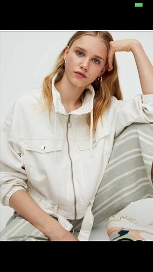 pull&bear bej biker ceket
