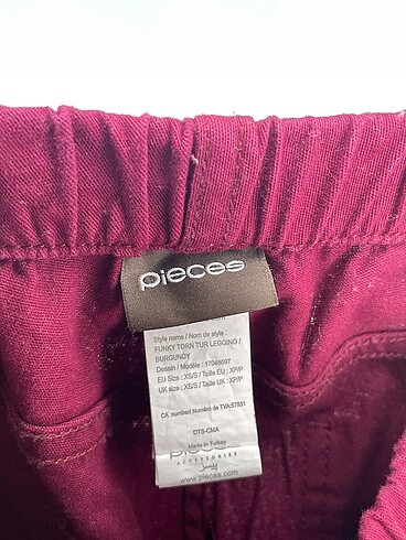 xs Beden bordo Renk Pieces Skinny %70 İndirimli.