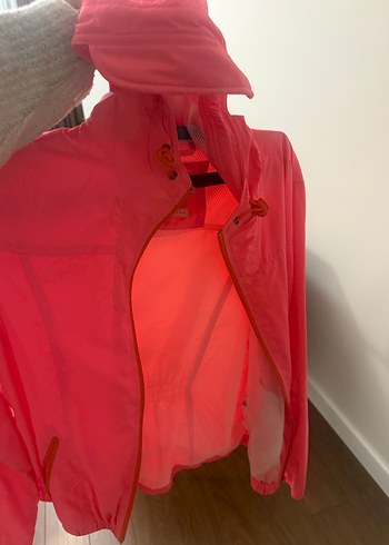 Pembe ince  yağmurluk Fermuarlı Kadın - Görsel 2