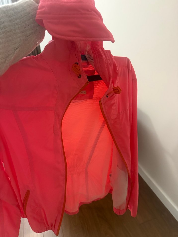 Pembe ince  yağmurluk Fermuarlı Kadın - Görsel 2