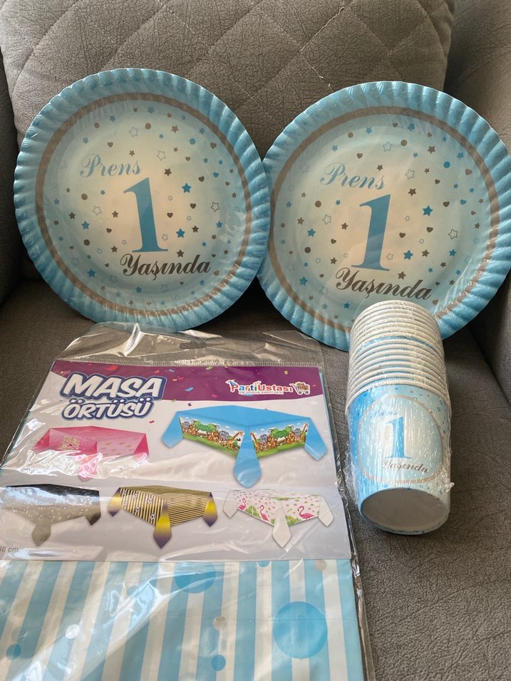 Mavi 1 Yaş Pastel Parti Seti - Görsel 2