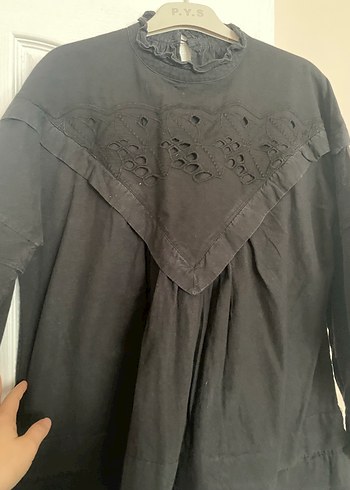 Fırfırlı Siyah gömlek - Görsel 2