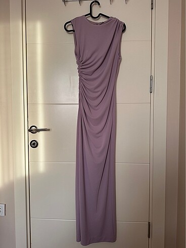 34 Beden Zara drape detaylı midi elbise