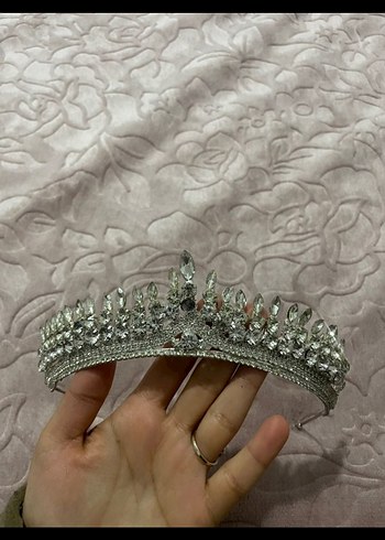 Payetli Gri Gelin Tacı - Görsel 2