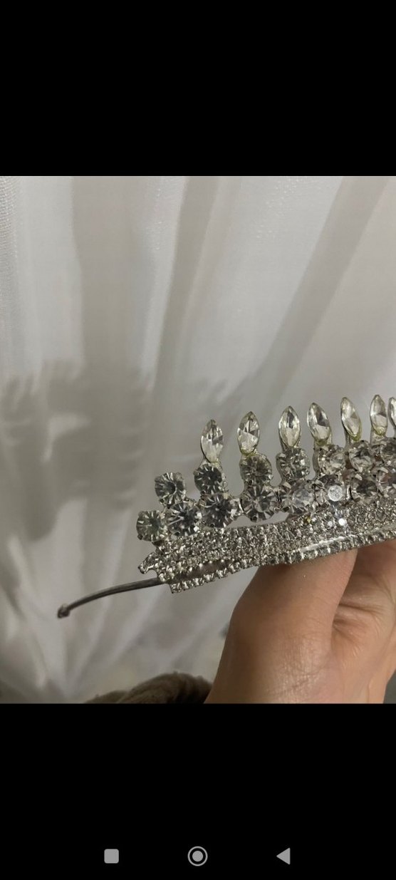 Payetli Gri Gelin Tacı - Görsel 3