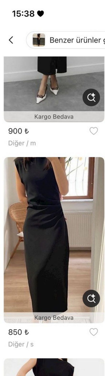 Siyah V Yakalı Uzun Kadın Elbise - Görsel 3