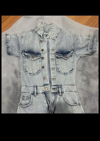 Kemerli Uzun Kollu Gri Denim Elbise - Görsel 2